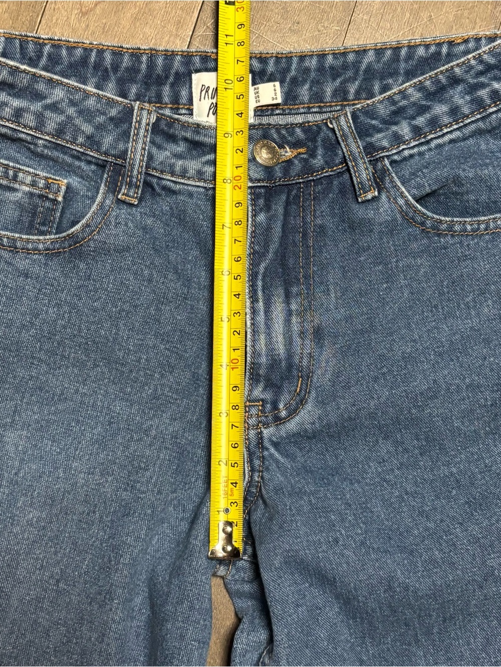 Princess Polly Zephee Wide Leg Jeans US 2 AU 6 Blue High Rise Denim LN - Picture 7 of 12